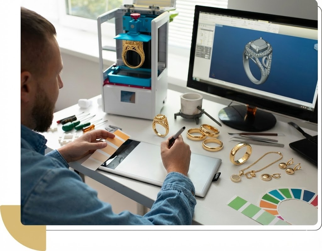 پرینت سه بعدی طلا و جواهر- وی پلاس